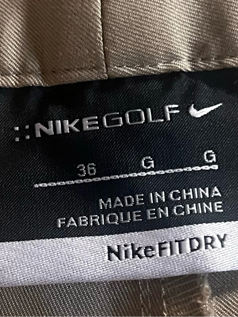 Men’s Dri-Fit Nike Golf -Khaki shorts size 36
